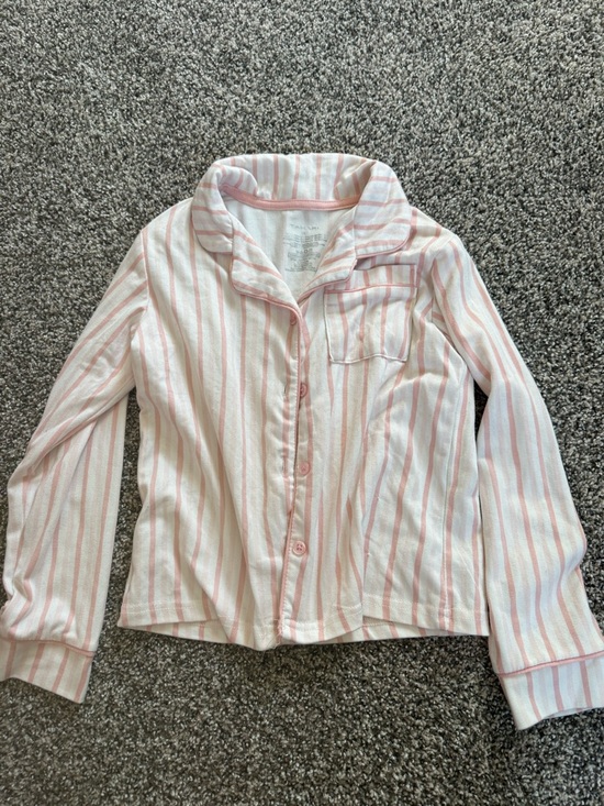 Tahari Other - Tahari Pink and White Striped Button-Up Top Pajama Size 5/6